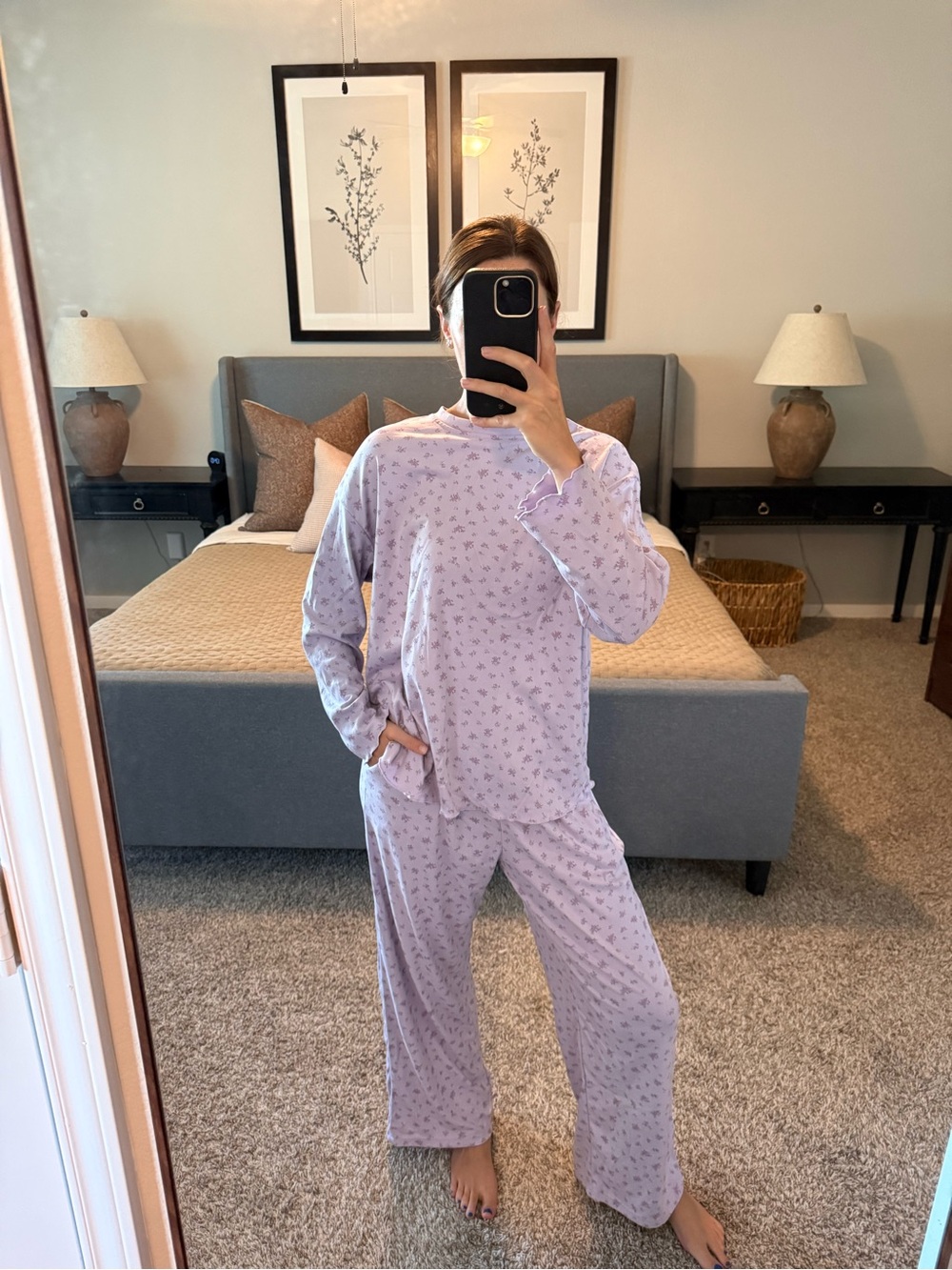 Lilac Floral Long Sleeve Pajama Set
